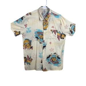 Sponge Bob -"Aloha Shirt" Light Yellow All over Print Shirt